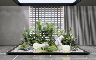 现代景观造景3D模型下载